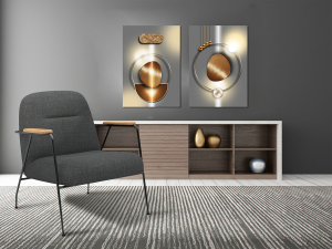 Altın Şekiller-Geometrik Şekiller Minimalist Kol..