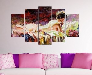 5 Parçalı Dekoratif Nude Tablosu