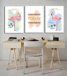 Flamingo Concept-Geometrik Şekiller Minimalist K..