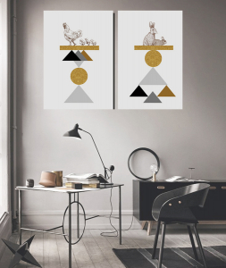 Şekiller Hayvanlar-Geometrik Şekiller Minimalist..