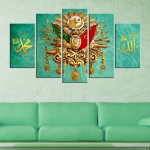 5 Parçalı Osmanlı Arması Tablo- Kanvas Tablo