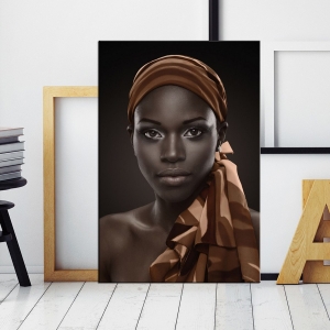 Afrika İnsan Figürlü Kanvas Tablo-Dekoratif Kanv..