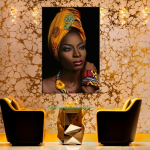 Afrikalı Makyajlı Dekoratif Kanvas Tablo-Dekorat..