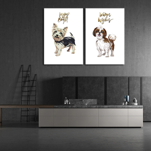 Kedi Köpek-Geometrik Şekiller Minimalist Koleksi..