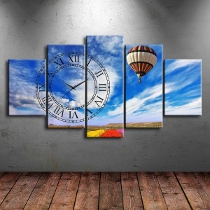 5 Parçalı Saatli Uçan Balon Tablosu