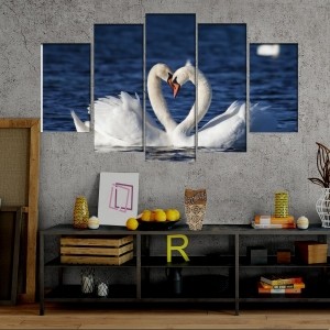 5 Parçalı Kanvas Romantik Aşk Tablosu