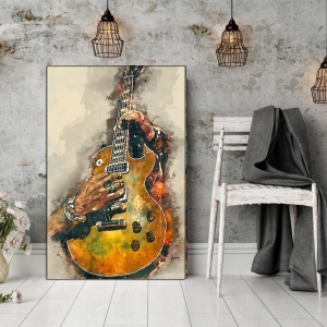 Gitar Çalan Adam-Dekoratif Kanvas Tablolar - 202..