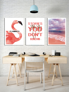 Geometrik Şekiller Flamingo- Minimalist Koleksiy..