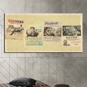 Sosyal Medya Tablo-Kanvas Tablo - Dekoratif Kanv..