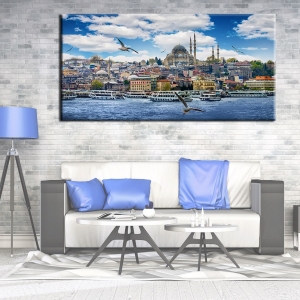 İstanbul Manzaralı Kanvas Tablo Tek Parça Kanvas..