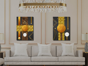 Altın Top Şekiller-Geometrik Şekiller Minimalist..