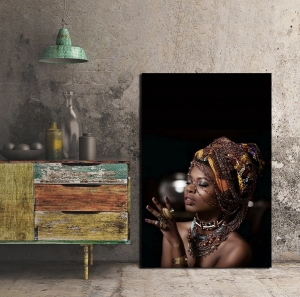Afrikalı Makyajlı Dekoratif Kanvas Tablo-Dekorat..
