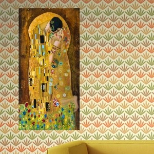 Gustav Klimt The Kiss-Tek Parça Kanvas Tablo - D..