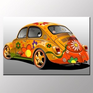 Volkswogen VW Klasik Araba Tablosu-Kanvas Tablo-..