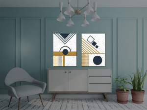 2 Parçalı Altın Çizgiler-Geometrik Şekiller Mini..