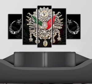5 Parçalı Osmanlı Turalı Kanvas Tablo