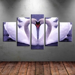 5 Parçalı Kanvas Romantik Aşk Tablosu