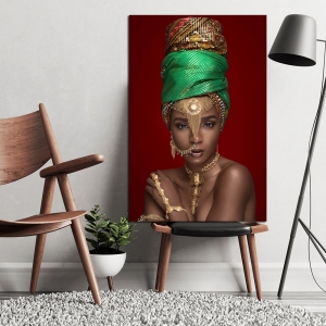 Afrikalı Kadın Tablosu -Dekoratif Kanvas Tablola..
