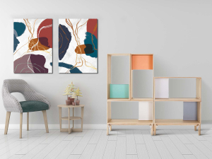 Soyut Renkler-Geometrik Şekiller Minimalist Kole..