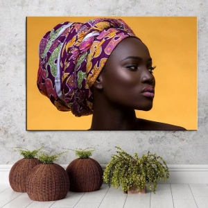 Afrika İnsan Figürlü Kanvas Tablo-Dekoratif Kanv..