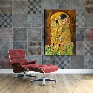 Klimt-Kiss  Kanvas Tablo - Tek Parça Tablolar Ka..