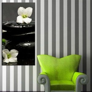 Spa Taşı Çiçek Tablo-Kanvas Tablo - Dekoratif Ka..