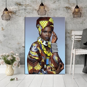 Afrika İnsan Figürlü Kanvas Tablo-Dekoratif Kanv..