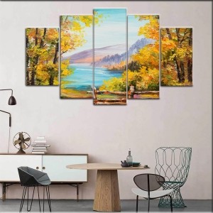 5 Parçalı Kanvas Manzara Tablosu
