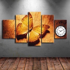 5 Parçalı Saatli Kelebek Tablosu
