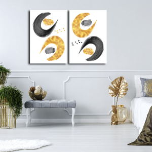 Gri Gold Desenler-Geometrik Şekiller Minimalist ..