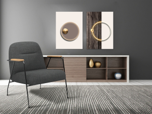 Gold Daireler-Geometrik Şekiller Minimalist Kole..