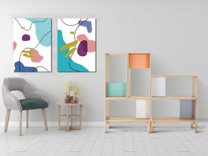 Pastel Renkler-Geometrik Şekiller Minimalist Kol..
