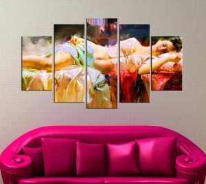 5 Parçalı Nude Kanvas Tablo