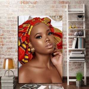 Afrikalı Kadın Tablosu-Dekoratif Kanvas Tablolar..