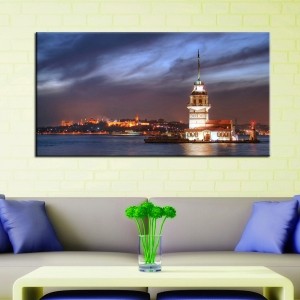 İstanbul Kız Kulesi Tablosu-Tek Parça Kanvas Tab..