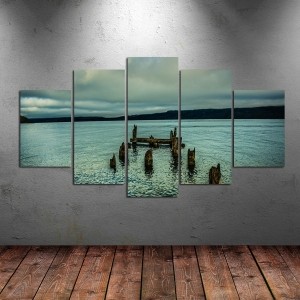 5 Parçalı Kanvas Deniz Tablosu