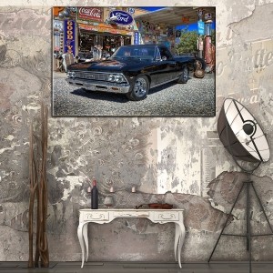 Klasik Model Ford Pick Up Kanvas Tablo