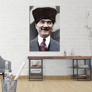 Mustafa Kemal Atatürk Gülerken-Dekoratif Kanvas ..
